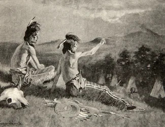 All the Tribes Beheld the Signal, Saw the Distant Smoke Ascending, from The Song of Hiawatha by Henry Wadsworth Longfellow